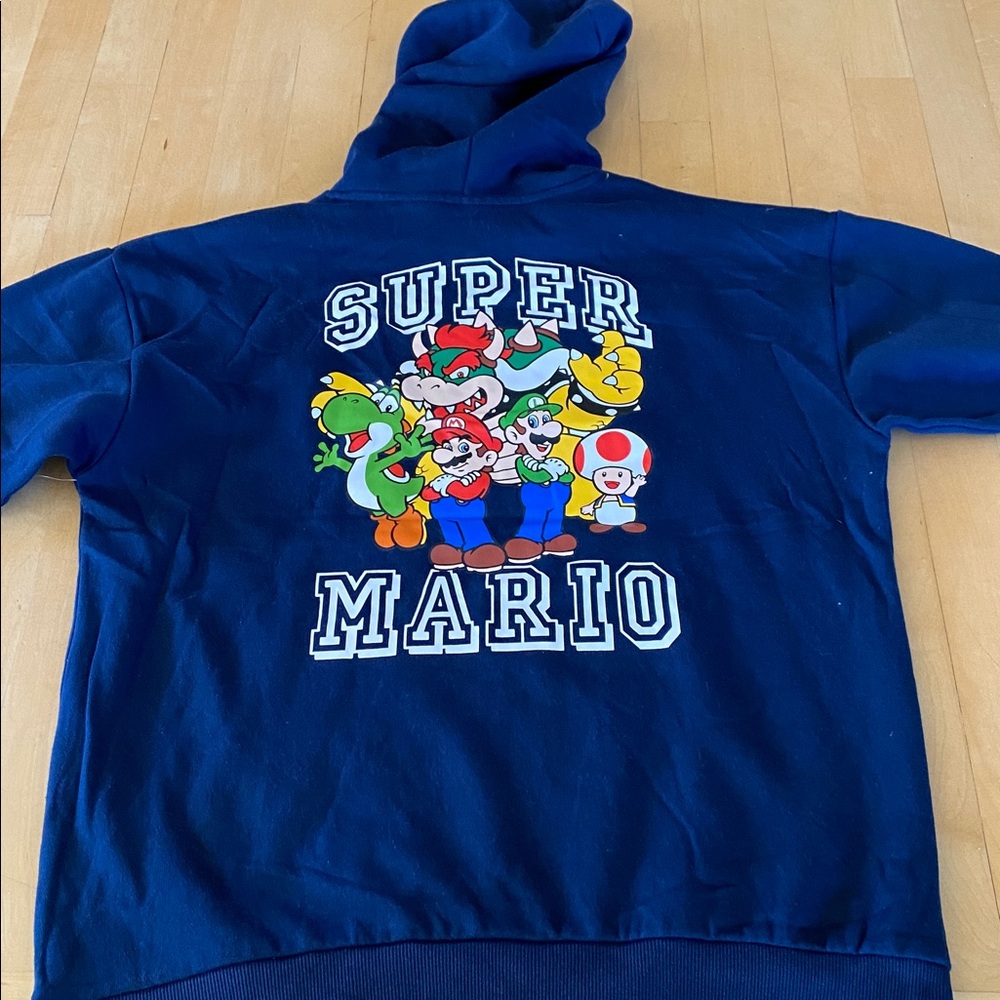 Nintendo Super Mario Navy Blue Hoodie NWT - Picture 5 of 9